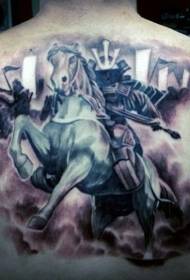 ny lamosina dia mangatsiatsiaka Big Samurai Riding Tattoo Pattern