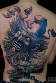 back creepy ມັງກອນແລະຮູບແບບ tattoo bat