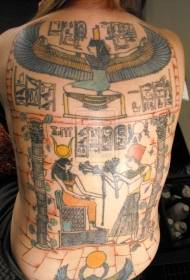 प्राचीन मिस्र की शैली रंग भित्ति टैटू पैटर्न