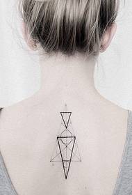 girls back small fresh line geometric point tattoo tattoo patroon