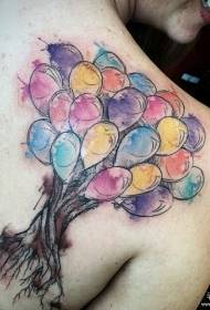 schizzu di spalle in tinta di albero di mudellu di tatuaggio