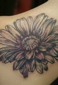 Mädchen zurück Schwarz-Weiß-Gänseblümchen Blume Tattoo-Muster