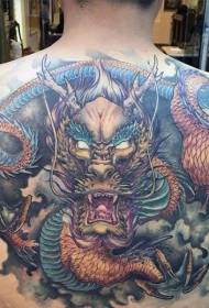 full-back color big dragon personality tattoo pattern