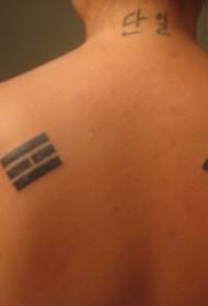 леђа два азијска симбола црни узорак тетоваже