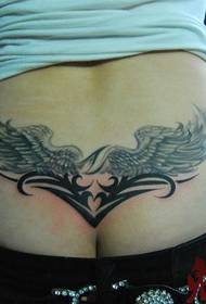 μέση ωραία εμφάνιση φτερά τοτέμ μοτίβο τατουάζ