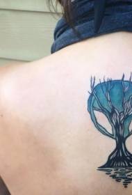 leđa nevjerojatan uzorak boje tetovaže stabla fantasy