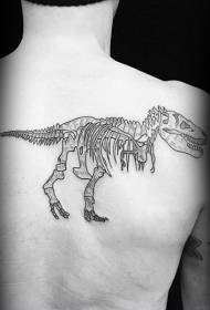 back Isithonjana esimnyama se-dinosaur skeleton tattoo