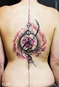 nyuma Spun rangi sayari rangi tattoo muundo
