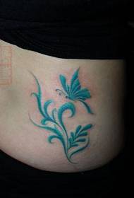 modello del tatuaggio della vite di farfalla di bello colore della vita di bellezza