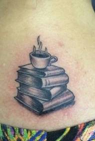 zadná kniha káva Európske a americké čierne sivé tetovanie