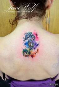 kumbuyo hippocampus mzere utoto wa inki tattoo
