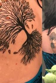 Կյանքի ծառ Tattoo նախշը Girl Back Life Tree Tattoo Model