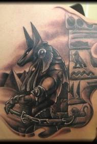 Indietro bianco e nero 诶 e piramide con motivo tatuaggio idolo
