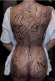 modello di tatuaggio personaggio ragazza modello di tatuaggio personaggio posteriore ragazza
