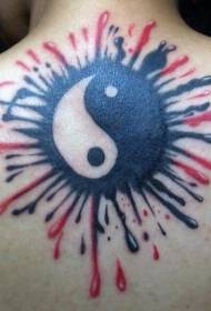 back black and red yin and yang gossip symbol tattoo pattern