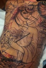 azụ mara mma geisha na fan tattoo tattoo