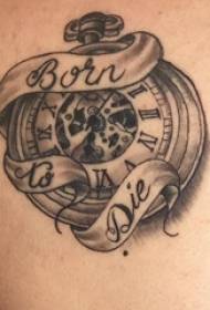Európai és amerikai zsebóra tetoválás fiúk vissza Zsebóra tetoválás minta