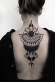 qafë femra e pasme 9 copë tatuazh vanb Gang në shpinë