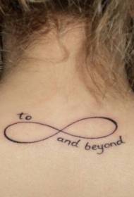 schwaarz Infinity Symbol a Bréif Tattoo Muster