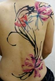 Nuovo modello di tatuaggio floreale bellissimo colore di nuovo stile