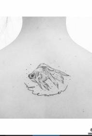 rug goudvis letter klein vars tatoeëring patroon