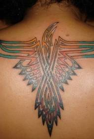 tatuagem de totem de águia tribal colorida de volta padrão