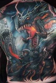 tukang fantasi warna gaya naga sareng pola tattoo puri heubeul