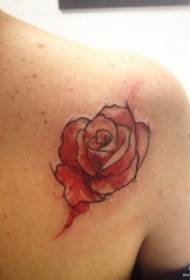назад поздравниот црвена роза шема на тетоважа