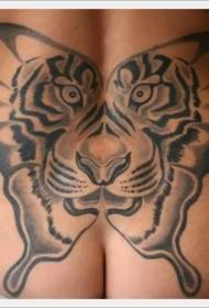 Padrão de tatuagem transformada borboleta cintura tigre