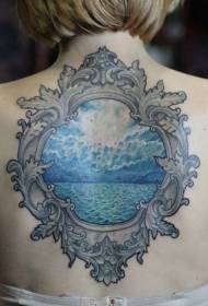 volta à escola velha bela marinha azul tatuagem padrão