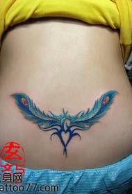 Pinggang kecantikan populer pola tato pinggang kembang sing apik banget