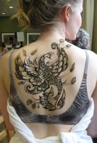 nazaj čarobna kombinacija cvetličnih vzorcev tatoo