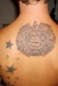 Aztec ibwe kalenda kumashure tattoo maitiro