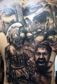 patrún iomlán cúlra tatú tattoo ollmhór Spartan