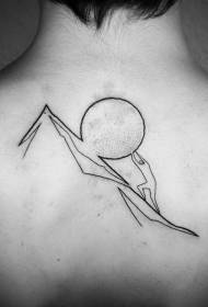 terug swart snaakse minimalistiese man en klip tattoo patroon