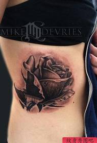 Sisi Pinggang Black Rose Tattoo Pattern