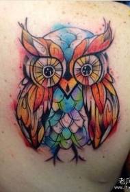 kembali pola tato percikan owl warna Eropa dan Amerika