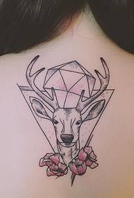 back elk liy jeyometrik pike modèl tatoo flè pentire