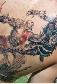 Aftur Great Color Fighting Barbarian Tattoo Pattern