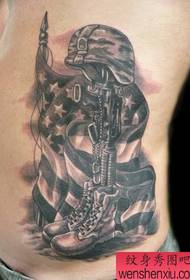 side Waist tattoo pattern: side waist military camouflage clothing tattoo pattern