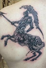 Zodabwitsa zodabwitsa za Centaur zida zakuda ndi zoyera za tattoo