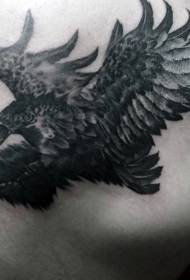 juodo ir balto erelio asmenybės nugaros tatuiruotės modelis