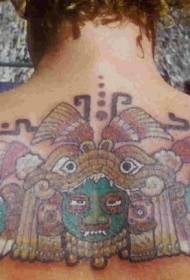 ngasemva i-Aztec totem tattoo pateni