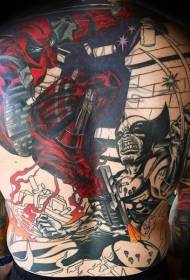 kembali dicat berbagai pola tato kematian pahlawan X-Men