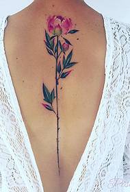 meisjes terug Stekel sexy bloemen tattoo patroon