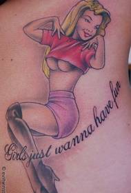back waist sexy beauty tattoo pattern larawan ng tattoo