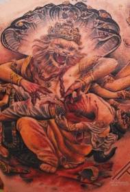 Modeli i tatuazhit të zotit Hindu i mërzitur, 74070 @ mbrapa far far magjike e zi dhe e bardhë me vela dhe modeli tatuazh botëror nënujor