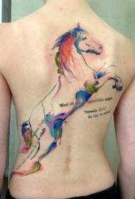 takana kaunis väri roiskuva hevonen ja kirje tatuointi malli