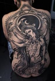 schiena malvagia dea indù tatuaggio modello