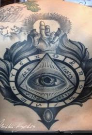 cool yeux mystérieux retour avec motif de tatouage symbole de constellation